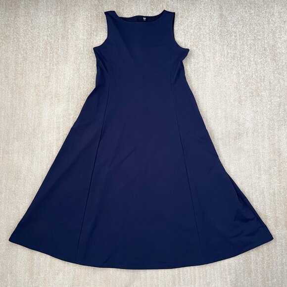 Uniqlo Airism Blue Sleeveless Dress With Pockets L - Picture 1 of 11